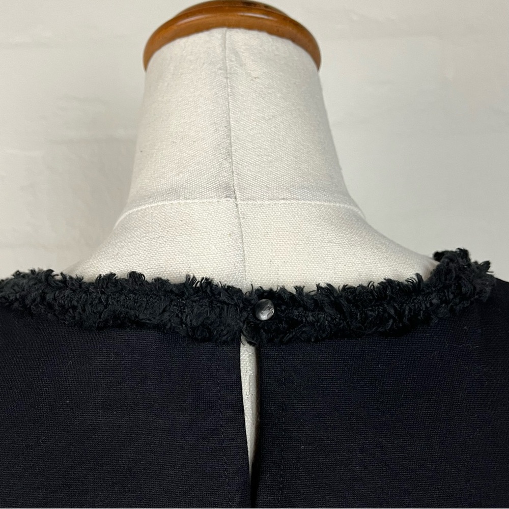 J Crew Top sz XS Black Lace Over Cream Inlay Sleeveless - Picture 7 of 13